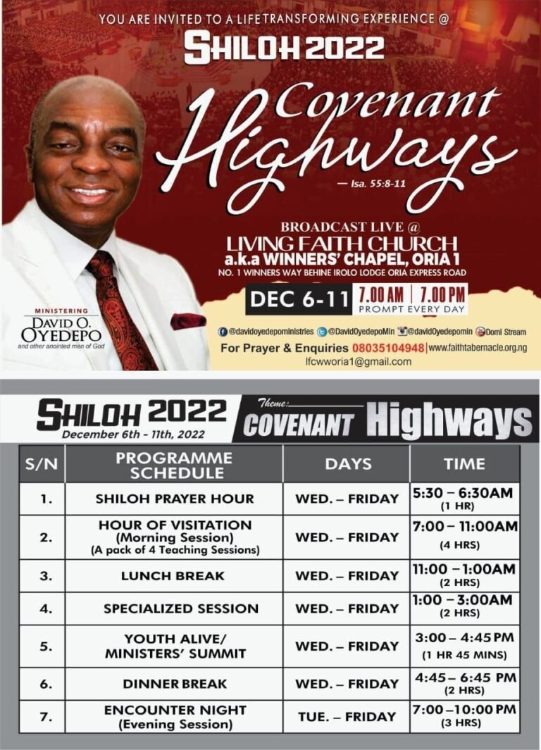 SHILOH 2022 (Covenant Highways) Live Stream, Schedule & Sermons